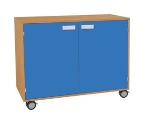 Skříňka dvoudveřová se 2 vloženými policemi s kolečky - M101.120.barva