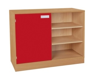 Skříňka kombinovaná s dveřmi a policemi se soklem - M101.121.barva