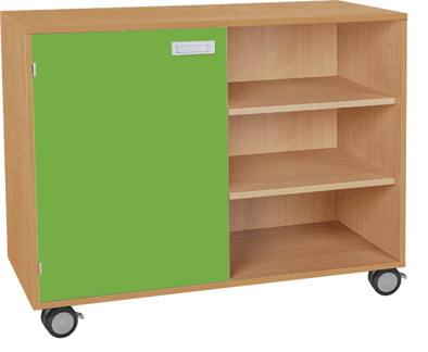 Skříňka kombinovaná s dveřmi a policemi s kolečky - M101.122.barva