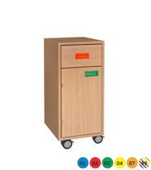 Skříňka kombinovaná, s kolečky - M10.208.barva