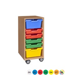 Skříňka na volné zásuvky, s kolečky - M10.214.barva