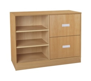 Skříňka kombinovaná se zásuvkami a policemi se soklem - M101.131.barva