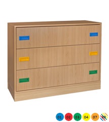 Skříňka zásuvková, se soklem - M10.107.barva