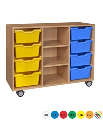 Skříňka na volné zásuvky, s kolečky - M10.114.barva