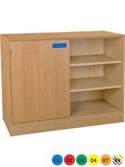 Skříňka kombinovaná s dveřmi a policemi, se soklem - M10.121.barva