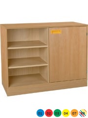 Skříňka kombinovaná s dveřmi a policemi, se soklem - M10.123.barva