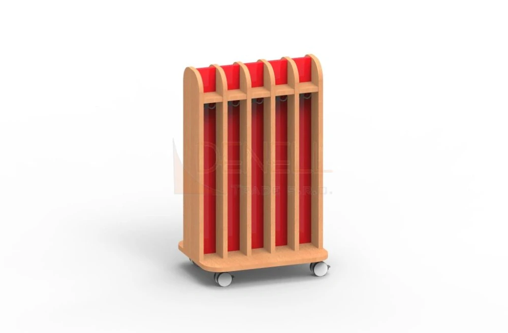 Věšák na ručníky oboustranný, mobilní pro 10 deti- 75.805.barva