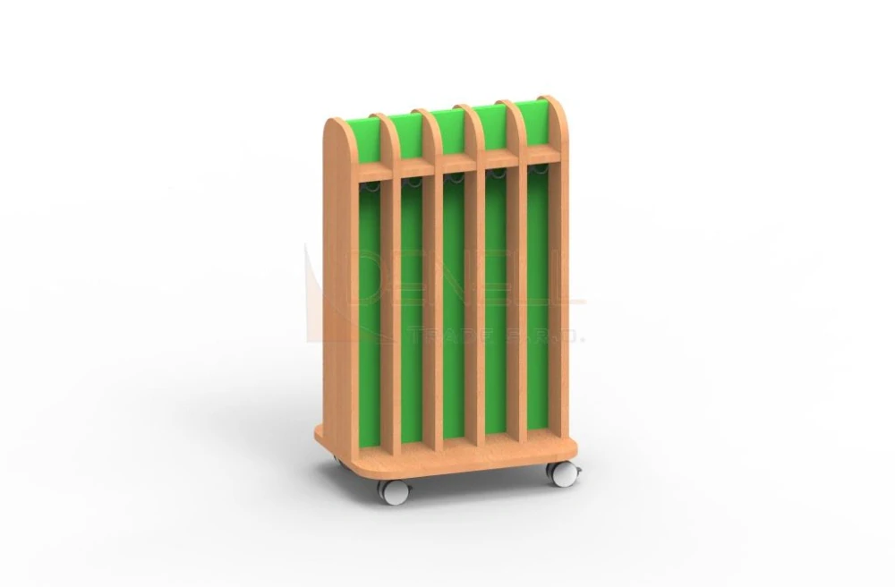 Věšák na ručníky oboustranný, mobilní pro 10 deti- 75.805.barva