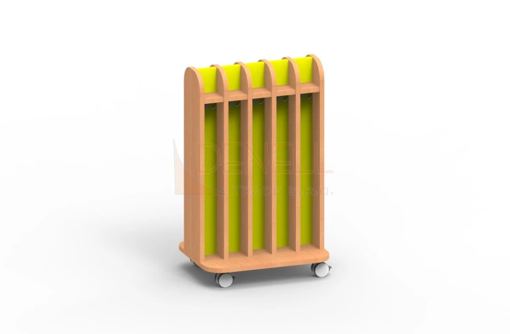 Věšák na ručníky oboustranný, mobilní pro 10 deti- 75.805.barva